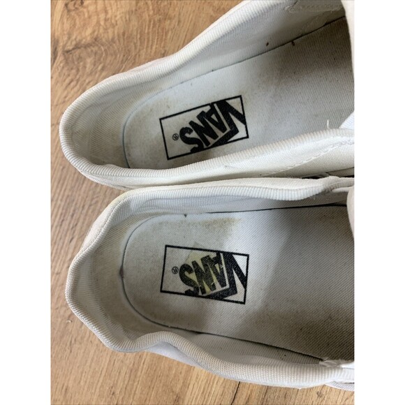VANS Off The Wall Classic Slip On Skate Loafer Shoes Size 9 White Canvas 721356 - Picture 15 of 16